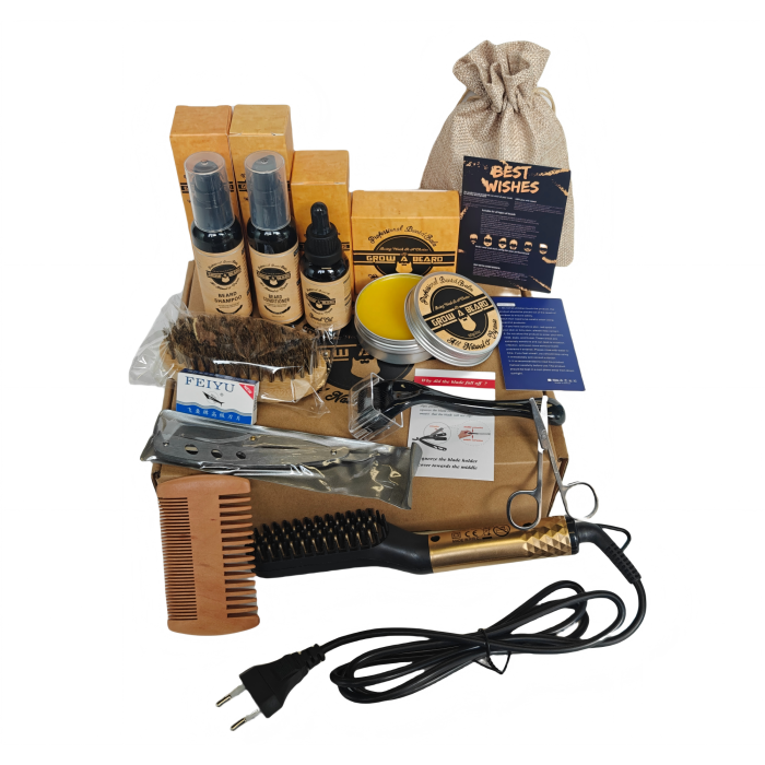 Kit de recortadora de barba para hombre de 12 piezas