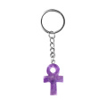 Amethyst Handmade Craved Ankh Pendant (20x30mm) Keychain