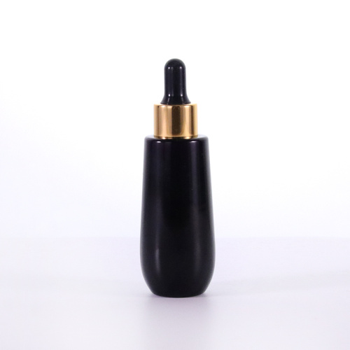 40 ml schwarze Glasflasche mit goldenem Tropfen