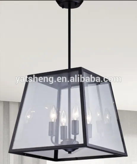 UL CUL Listed Painted Black Metal Pendant Lamp Hanging And 4 Candle Lights