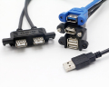 마이크로 미니 USBA/B/C 패널 마운트 USB2.0/3.0 확장 케이블