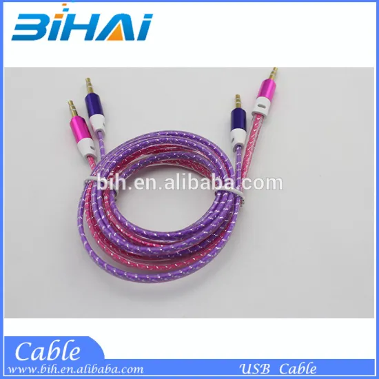 Braided audio Cable 3.5 mm male to male extension cable aux cable for car/headphone