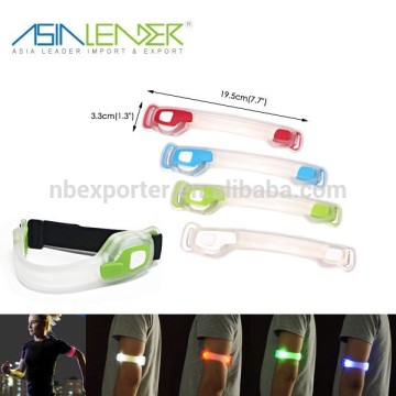 3 Light Modes 100% Brightness Fast Flash and Slow Flash Safety Reflective Belt Arm Strap Night Running LED Armband Lights