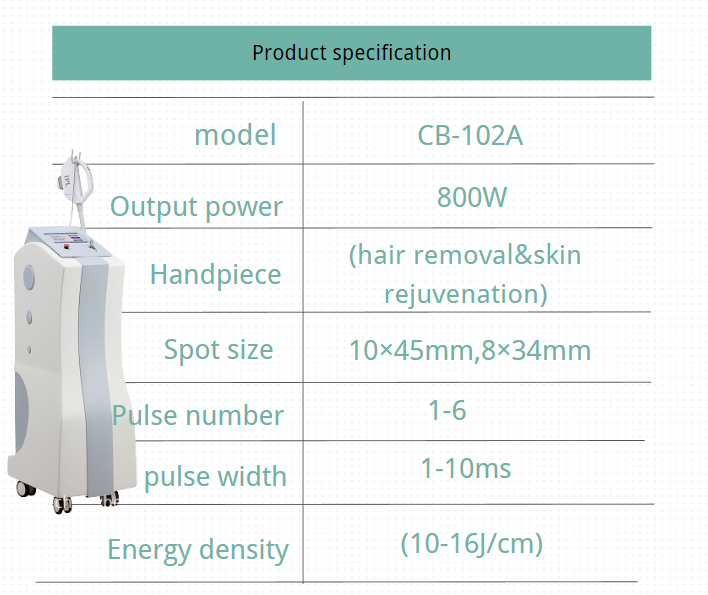 ipl hair removal specification