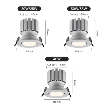 High Quality Recessed Trimless COB Downlight with 5 Years Warranty