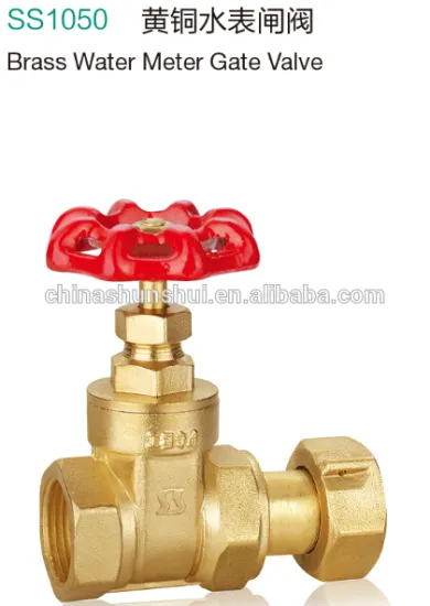 Forged BSP NPT Thread Brass Gate Control Water Meter Valve with Casting Iron Handle SS1050