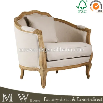 french country script linen chair ottoman, linen upholstered ottoman, script linen chair ottoman