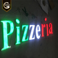 Insegne in metallo con lettere a canale a led retroilluminate personalizzate