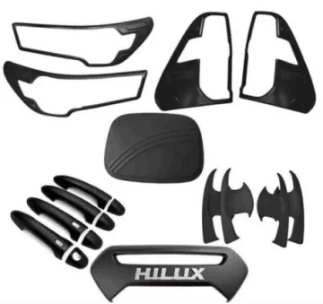 Matte Black Exterior Accessories Full Combo Set for Toyota Hilux 2021 REVO