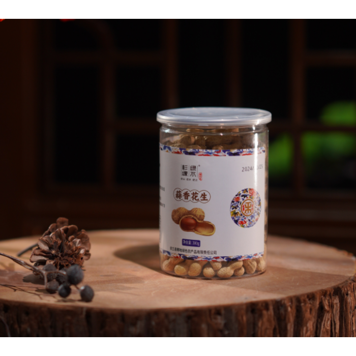 300g de amendoim com alho em lata