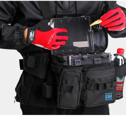 Waterproof High Capacity Diagonal Portable Lure Bag Fanny Pack for Outdoor Fishing Gear