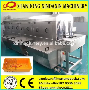 plastic turnover basket cleaning machine for poultry farm,seafood factory