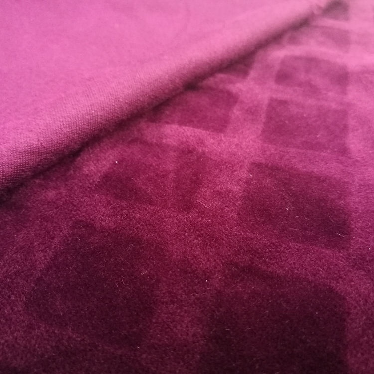 Polyester Spandex Motii Clipped Velvet Jacquard Fabric