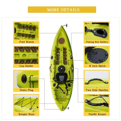 Cheap Plastic Racing Fishing Kayak - 1 Piece Canoe for Sea 