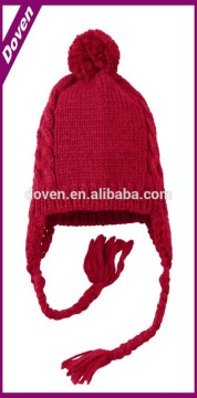 Girl's cute ear-flap knitted hat