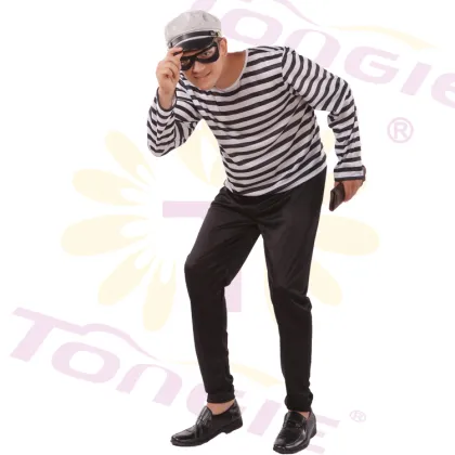 Mens Carnival Party Prisoner Costume Gangster Costumes