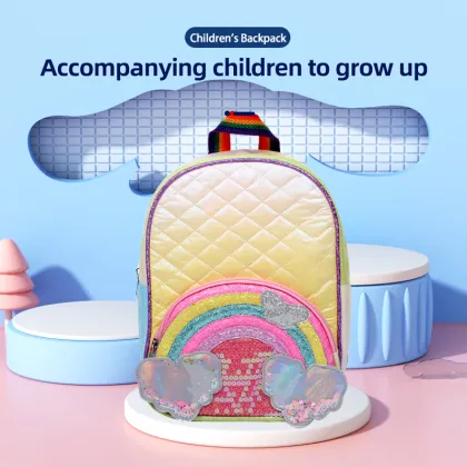 Quilted children's backpack/Rainbow cartoon backpack
