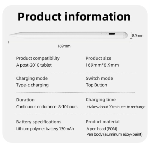 Capacitive pen with pen clip