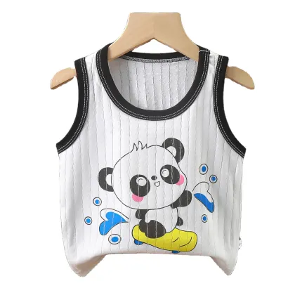 Cotton Cartoon Sleeveless Tank Tops for Kids