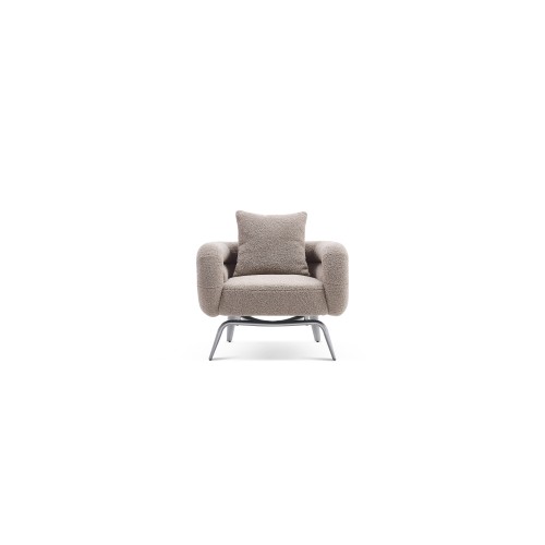 Chic Dreh Fehlende Design weich gebürstete Messing Single Sofa Esszimmersofa