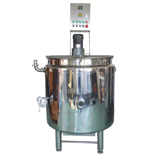 Stainless Steel Double Jacketed Mixing Tanks: 200L to 1000L Capacity with Overhead Agitator for Liquid Mixing