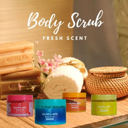 GMPC SMETA BSCI Certified Body Scrub Manufacturer: Strawberry Coconut Dead Sea Salt Body Scrub