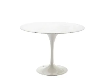 table Carrara marble and white aluminium base table
