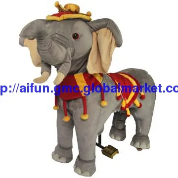 U & Me Elephant ride on plush toys, no need electric ride on