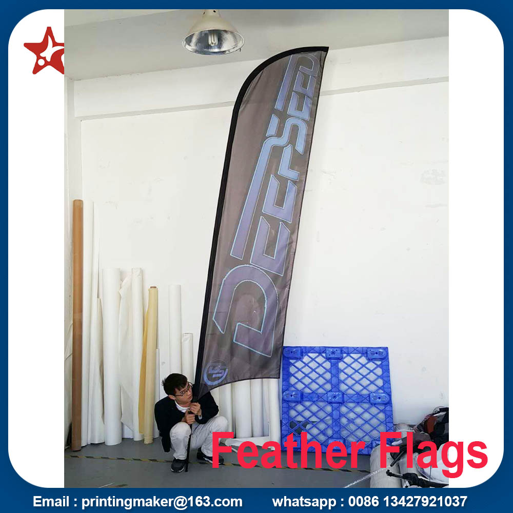 Outdoor Advertising Feather Flags Custom Double Sided