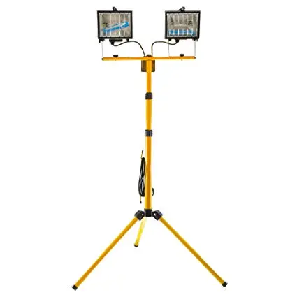 Professional Twin 500W Halogen Floodlight with Telescopic Tripod Stand and Lamp