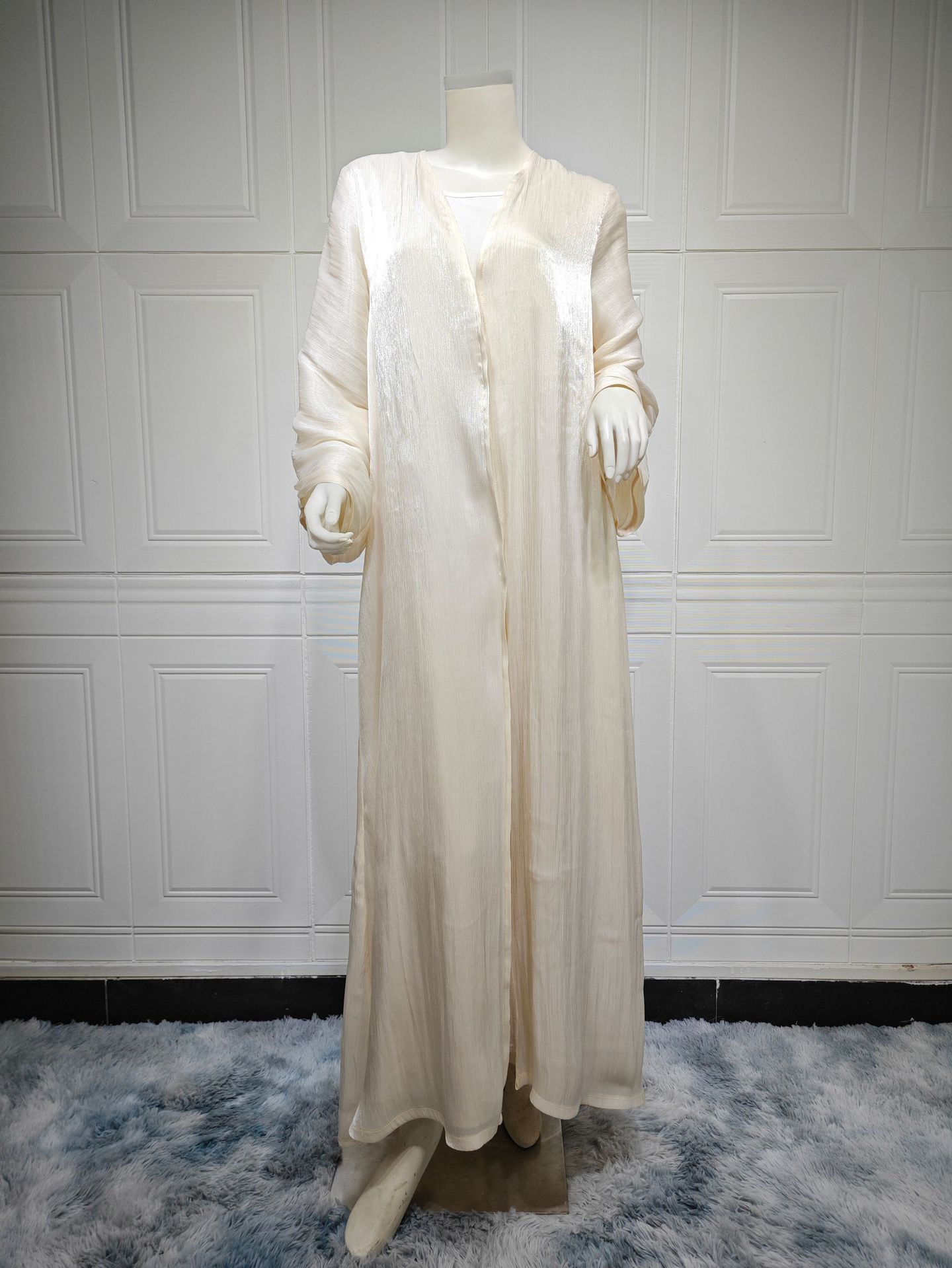 Elegant Open Front Satin Abaya Dubai Style