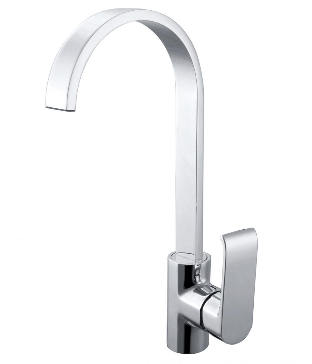 Kitchen Sink Faucets Single Hole handle Polished Chrome