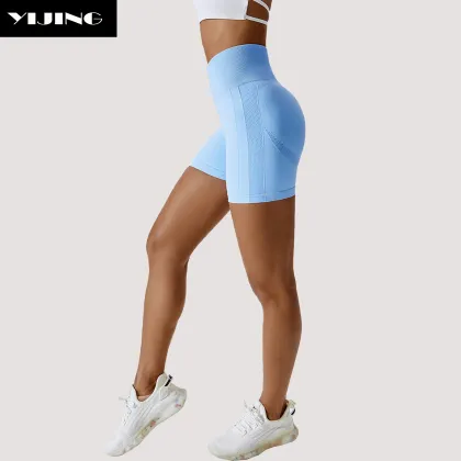 Pastel Summer Colors Yoga Shorts for Women - Fitness & Yoga Wear