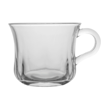 High Quality Wholesale Custom Logo Turkish Transparent Glass Tea Cup with Handle for Coffee