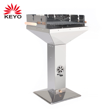 Stainless Steel Barbeque Standing Grill Pedestal Bbq Pillar Charcoal Grill