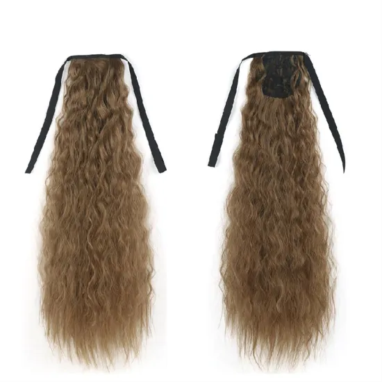 Natural Indian Virgin Cheveux Afro Kinky Curly Hair Ponytail Real Bandage Clips Ponytails Synthetic Hair Extensions Wrap Around