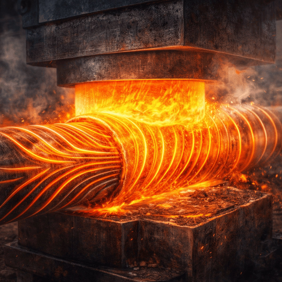 Open-Die Forging Grain Flow Illustration