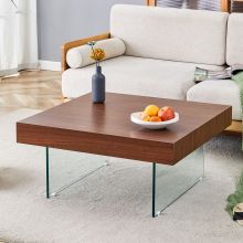 Square Coffee Table Elegant Glass Leg Coffee Table for Living Rooms Supplier
