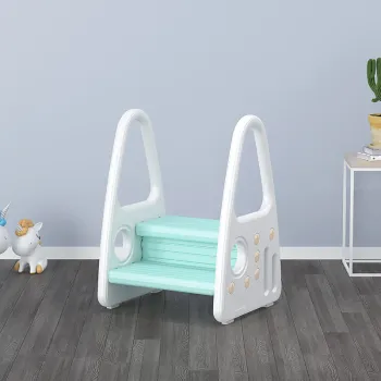 Heightened Non-Slip Handrail Children's Footstool for Hand Washing and Toilet Steps