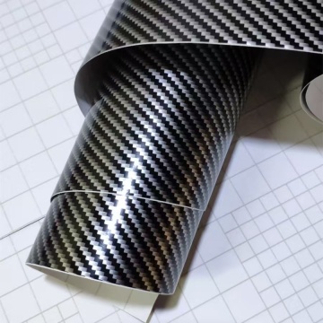 Self-Adhesive 1.52*18m Good Stretch 2D Black and Silver Carbon Fiber Car Wrap Vinyl