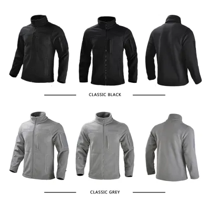 Men's Customized 100% Polyester Soft Shell Jacket - Windproof Outdoor Wear
