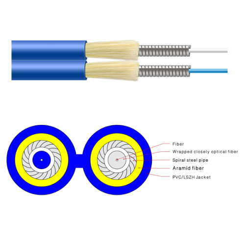 duplex armoured fiber single mode cable optic wires
