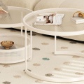 Internet celebrity light luxury cream style modern small round table small apartment new Changhong glass coffee table