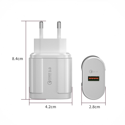 18W 빠른 충전기 EU USB 벽 충전기 유럽인