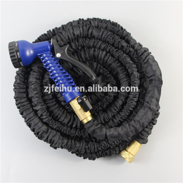 Quality supplier latex solid brass fittings high strong fabric expandable garden water hose