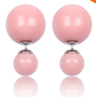 Explosive Earrings Double Pearl Earrings Candy ball shaped earrings