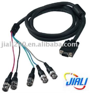 2 Meter Male HD15 / VGA to 5-BNC Connector Cable