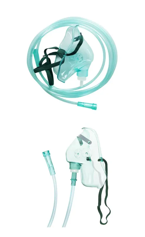 Adjustable Oxygen Therapy Mask with Tube and Plastic Strap