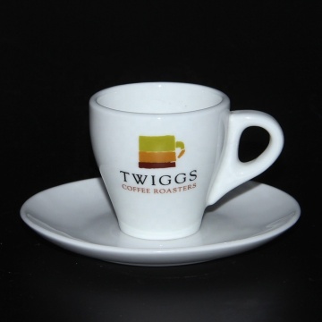 Ceramic Espresso Cup with Saucer - 2oz Capacity