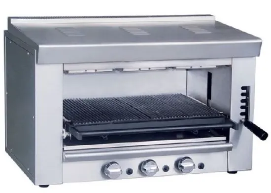 Gas fireplace down side Salamander, Heavy-duty